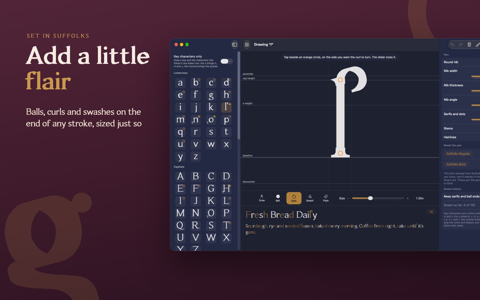 Lansdown Foundry on Mac: adding flair to strokes